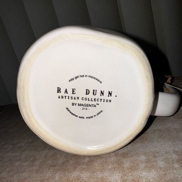 Rae Dunn 2 sided hand painted White Mug with Rooster Design - Picture 4 of 5